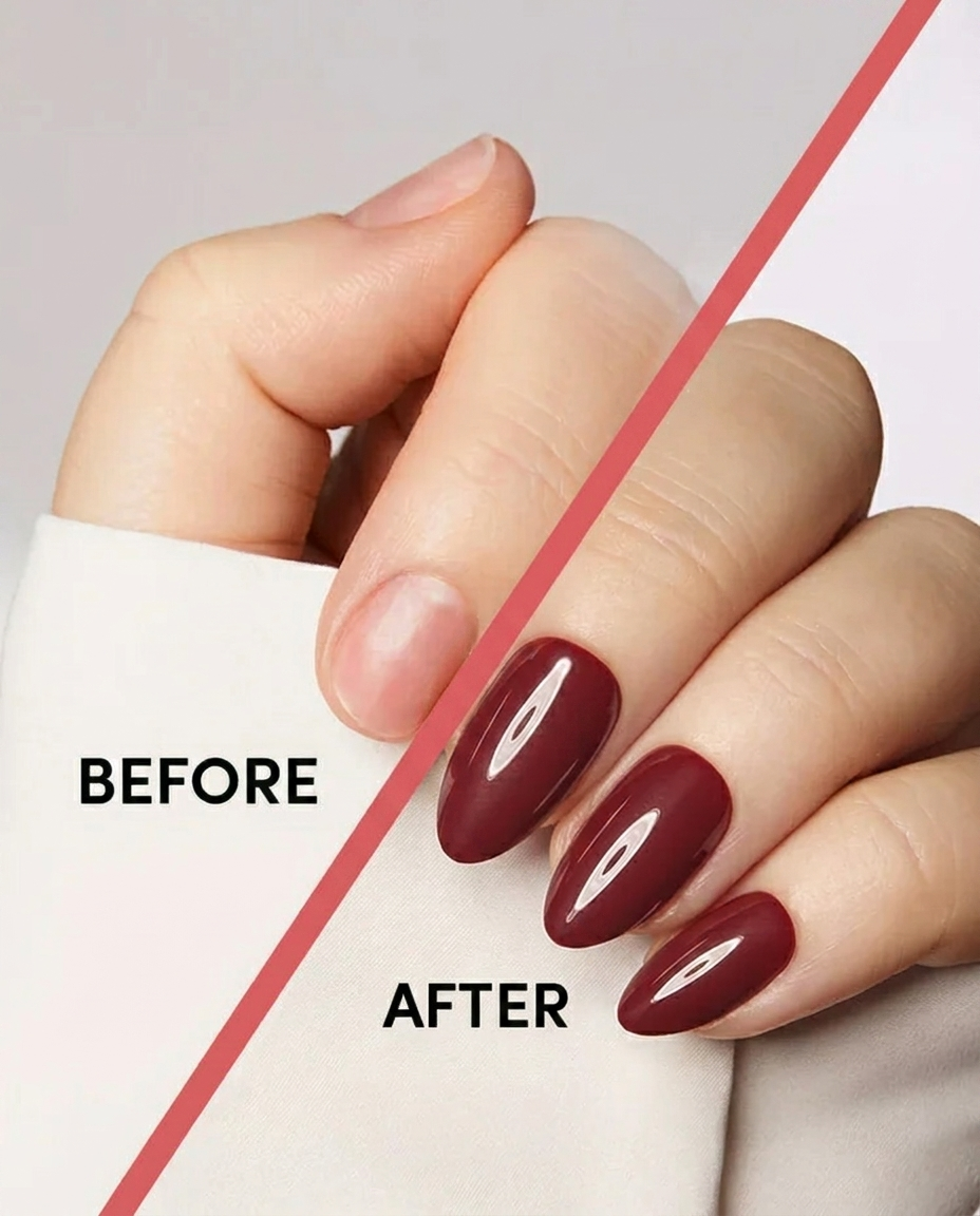 Natural nails after wearing dafies, intact and undamaged